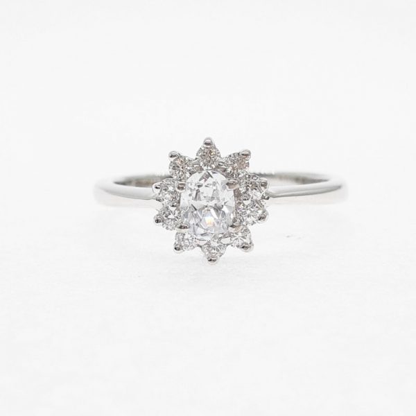 Halo cz ring แหวนเพชรสวิส เพชรcz ล้อมไข่ โรงงานผลิตเครื่องประดับเพชรสังเคราะห์ G212